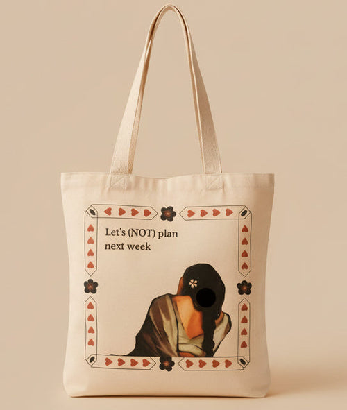 Sustainable cotton tote bag for books and daily essentials